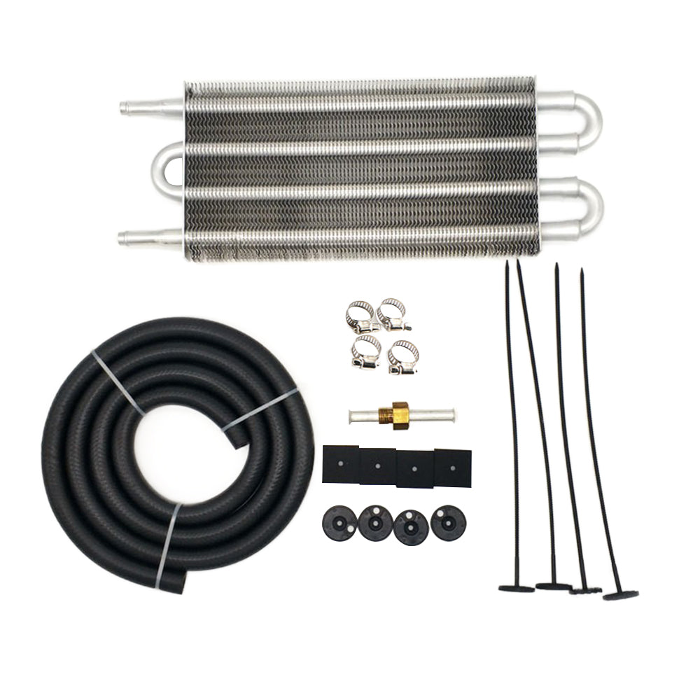 Universal 4 Row Transmission Oil Cooler Radiator Converter  Hose Mounting Kit.