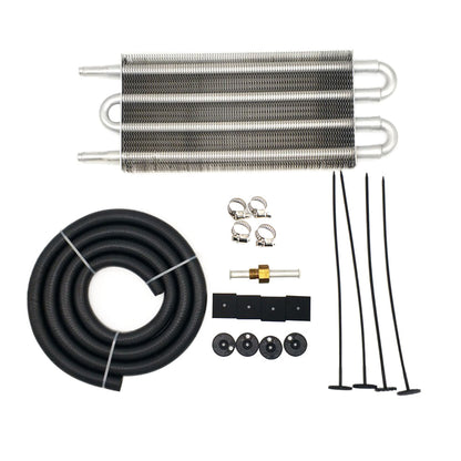 Universal 4 Row Transmission Oil Cooler Radiator Converter  Hose Mounting Kit.
