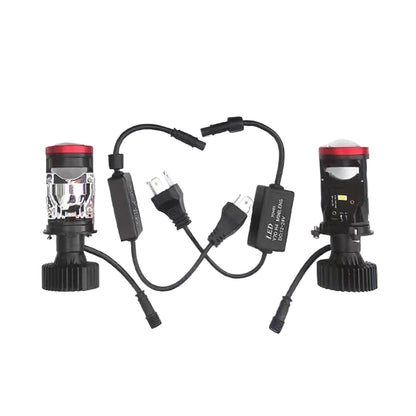 2x H4 Y7D Bi-LED Mini Lens Car Headlight Lamps 6000K Suitable for Universal Vehi