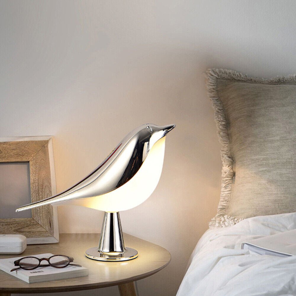 Modern Magpie Bird LED Table Lamp Touch Control Bedside Reading Night Light for Bedroom.