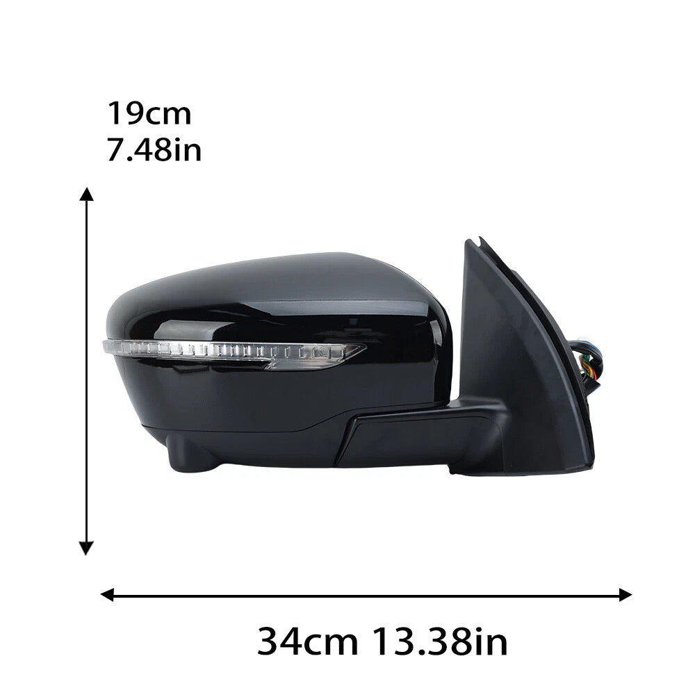 Right Gloss Black 13Pin Mirror with Camera Suitable for Nissan Qashqai J11 14–20