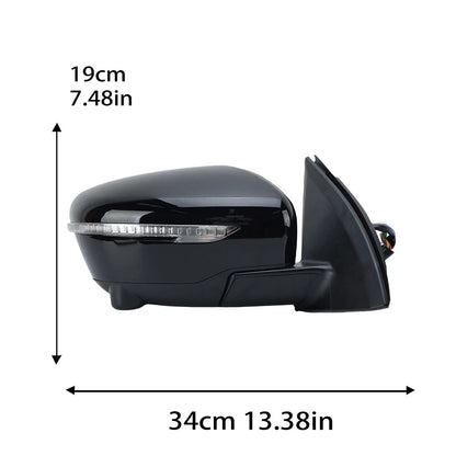 Right Gloss Black 13Pin Mirror with Camera Suitable for Nissan Qashqai J11 14–20