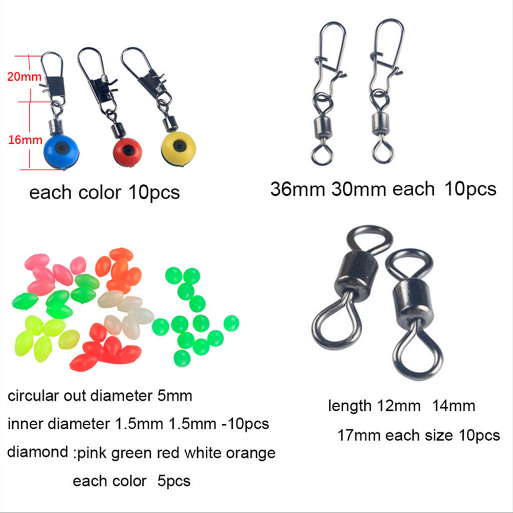 177-Piece Professional Fishing Accessories Kit Suitable For Outdoor Use ¡§C Includes Tackle Box, Swivels, Hooks & Beads.