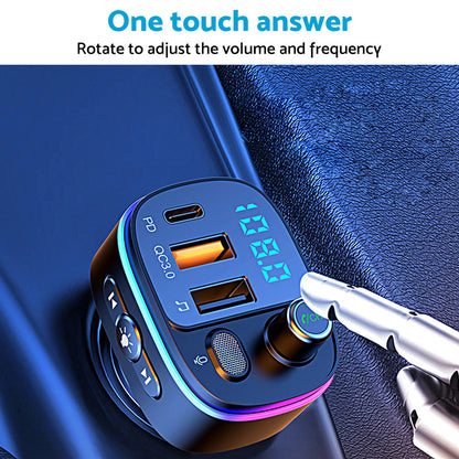 Bluetooth-compatible FM Transmitter Wireless Car Radio Adapter USB Charger Call.