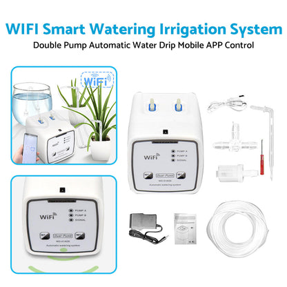 WiFi Control Watering System Double Pump Automatic Water Drip Mobile APP Control.