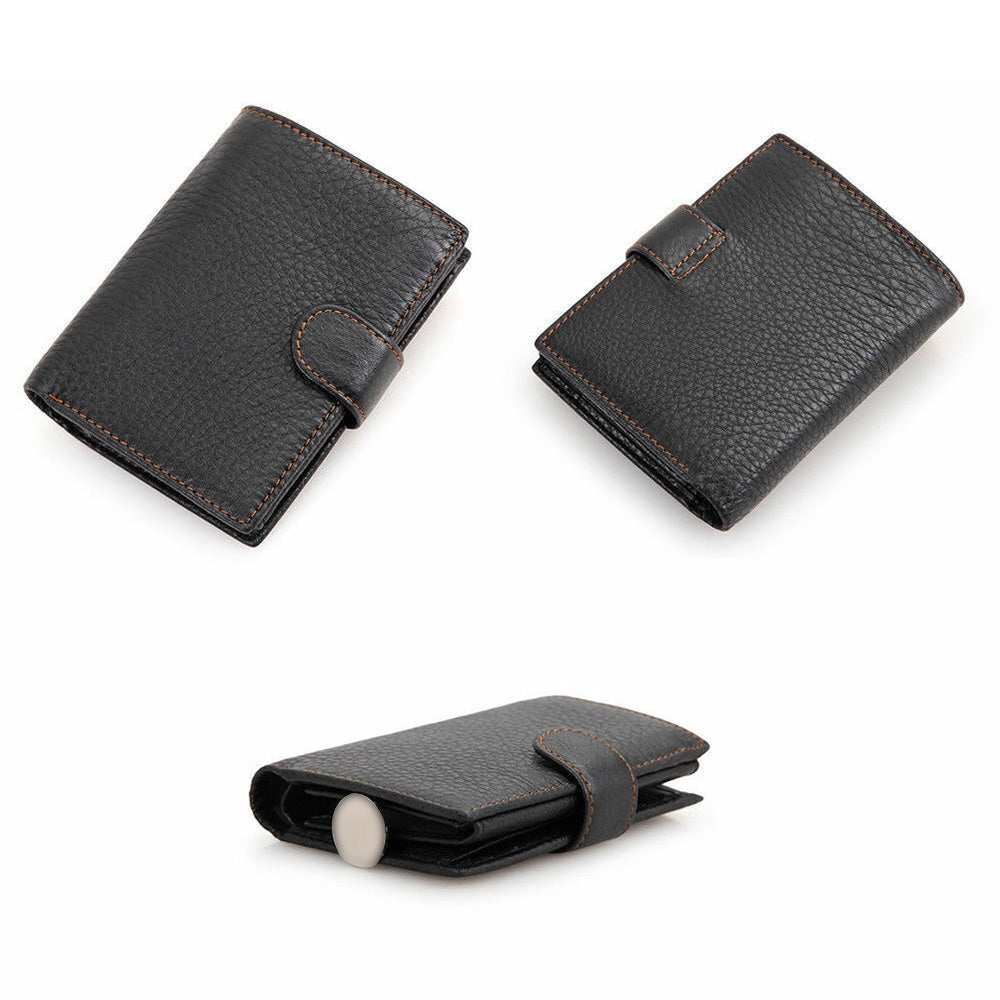 RFID Blocking Slim Leather Trifold Wallet With Credit Card Holder Suitable For Men