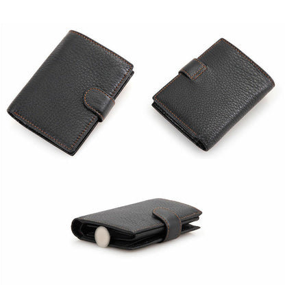 RFID Blocking Slim Leather Trifold Wallet With Credit Card Holder Suitable For Men