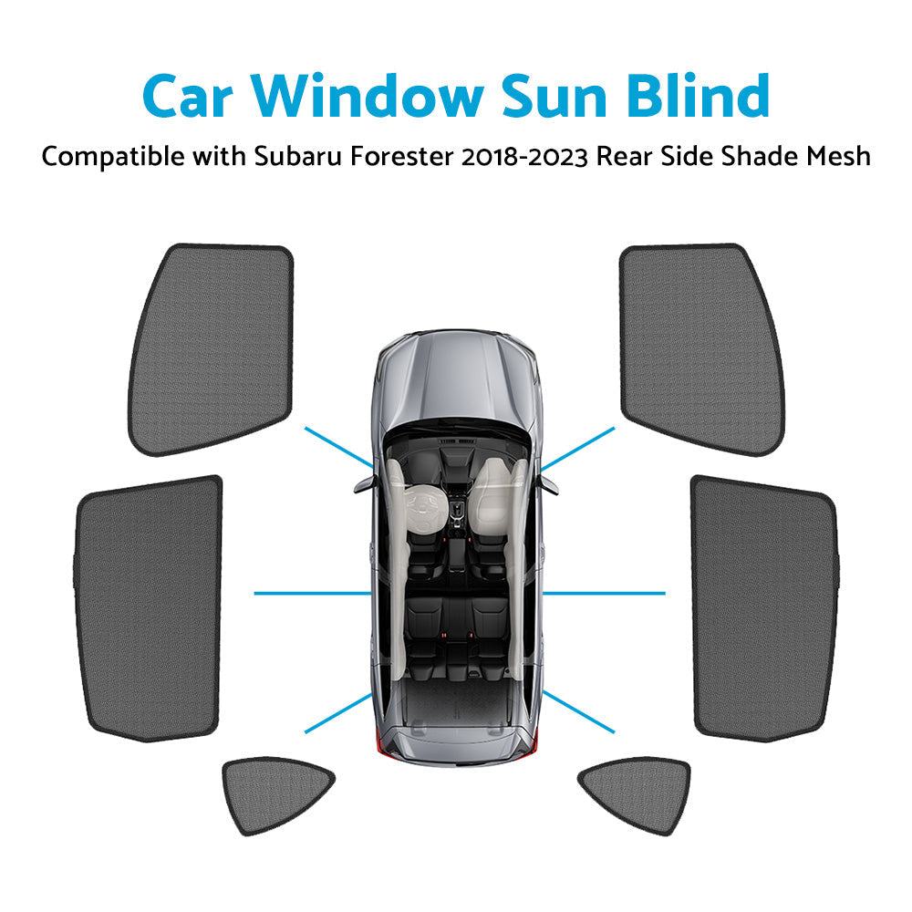 Car Window Sun Blind for Subaru Forester 2018-2023 Magnetic Rear Side Shade Mesh.