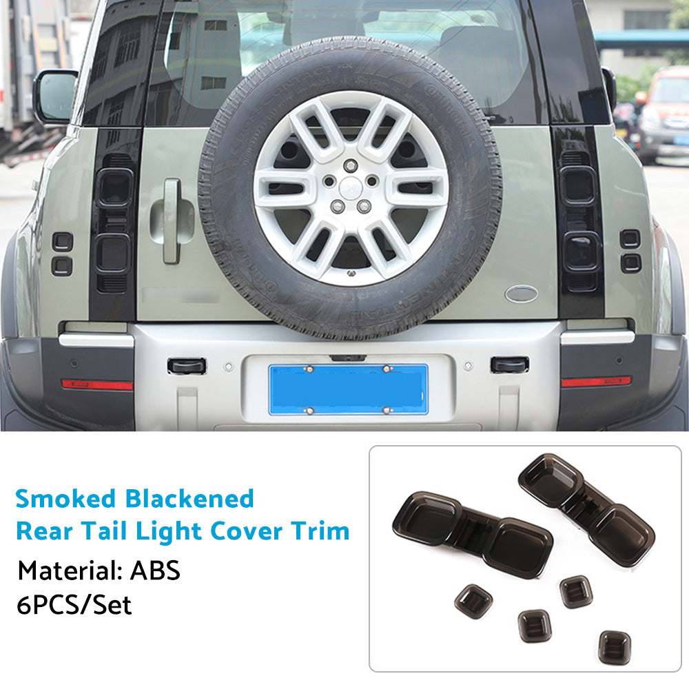 Smoked Blackened Tail Light Cover Suitable For Land Rover Defender 90 110 20-22.