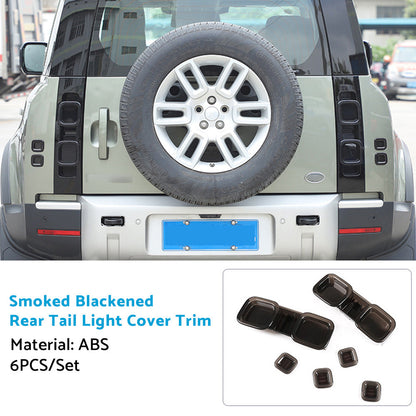 Smoked Blackened Tail Light Cover Suitable For Land Rover Defender 90 110 20-22.