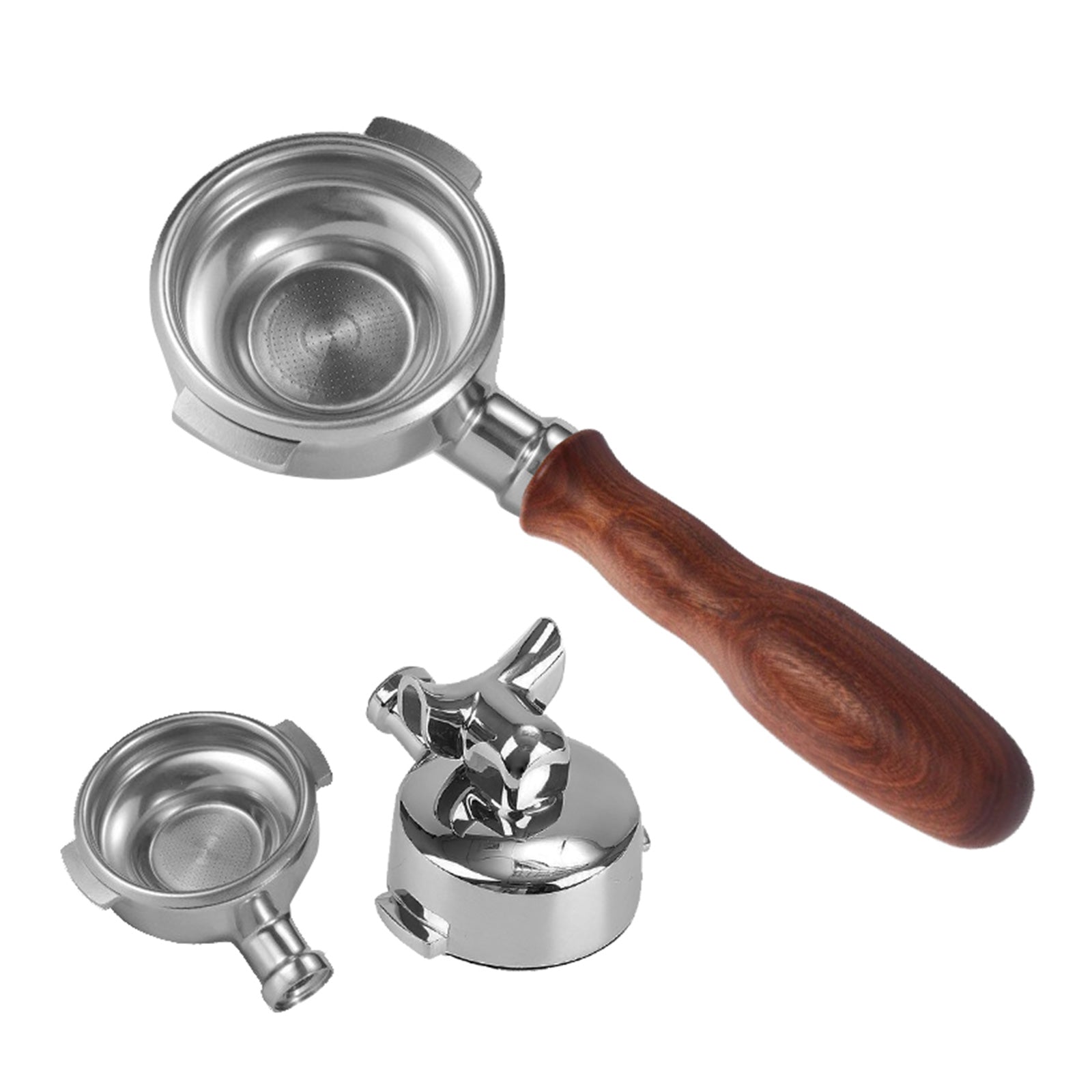 58mm Portafilter Suitable For La Marzocco 2 Spout Filter Basket Wood Handle.
