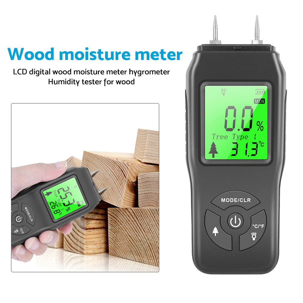 2-Pin Digital LCD Moisture Meter Suitable for Wood Damp Detection