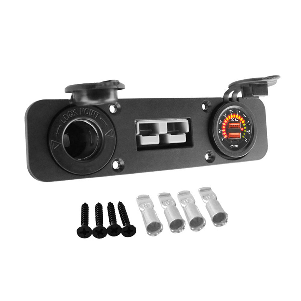 50 Amp Anderson Plug USB 3. 0 Cigarette Socket Flush Mount Recessed Plate REDARC.