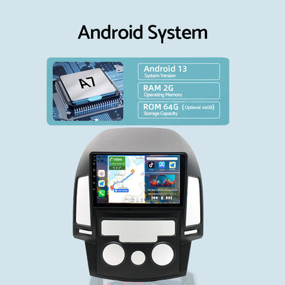 In-Dash Units Android 13 Stereo GPS CarPlay Suitable for Hyundai i30