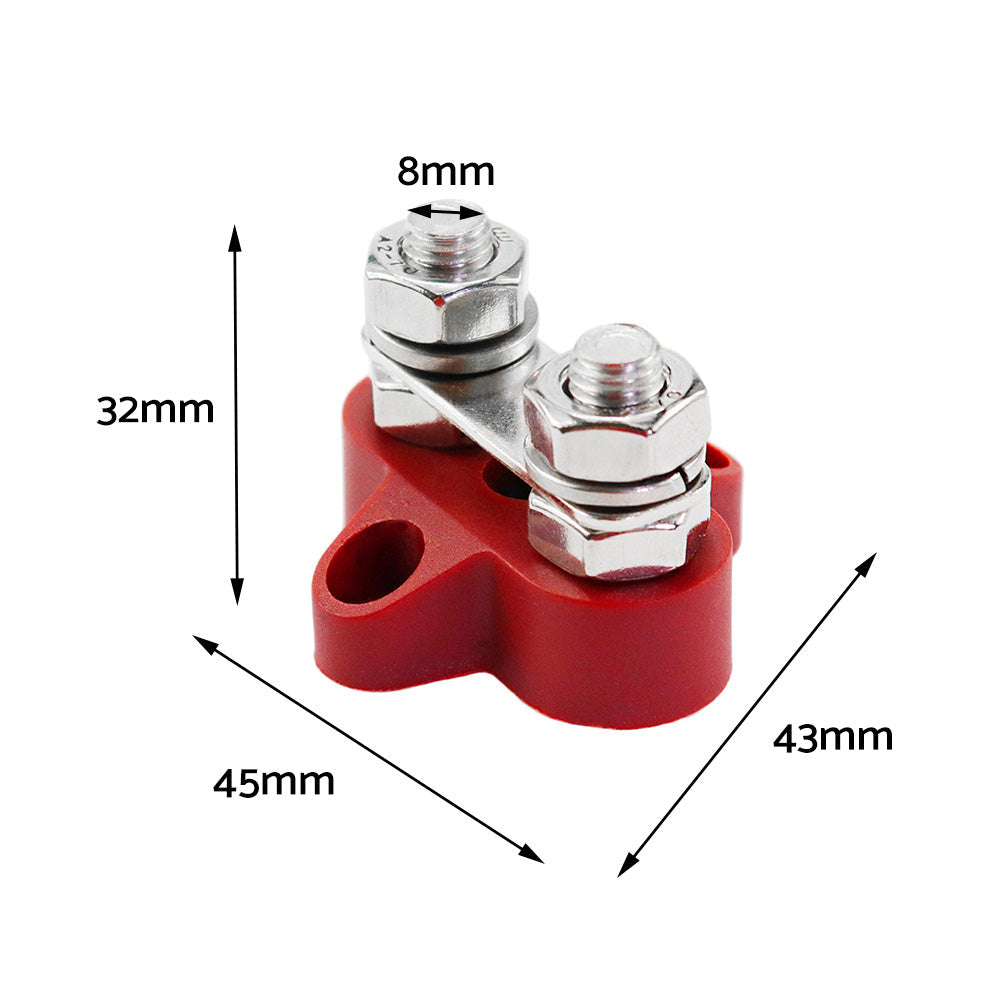 Bus Bar M8-M8 2 Post 12V-24V Terminal Block Suitable for Caravan Motorhome