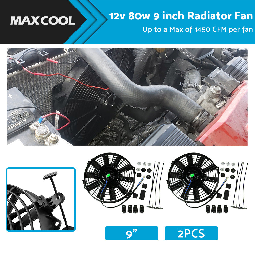 9 inch 12V Volt Electric Radiator Cooling Thermal Thermo Fan  Mounting Kits.