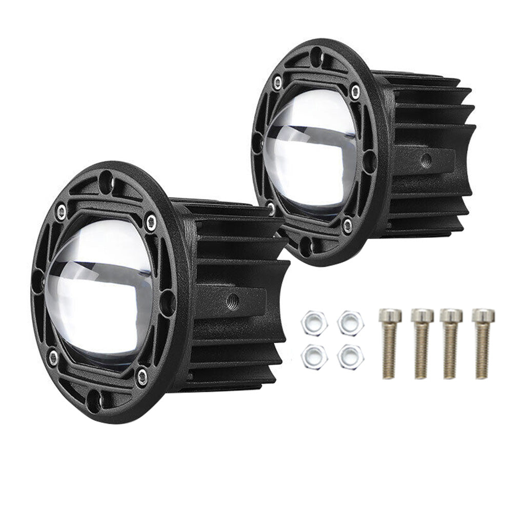 2x 3inch Flush Mount LED Work Light Bar Reverse Fog Lamp 4WD White Yellow 8D Len.