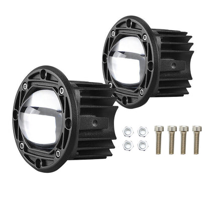 2x 3inch Flush Mount LED Work Light Bar Reverse Fog Lamp 4WD White Yellow 8D Len.