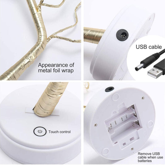 Battery Powered USB LED Fairy Tree Light Copper Wire Home Party Decoration Lamp.