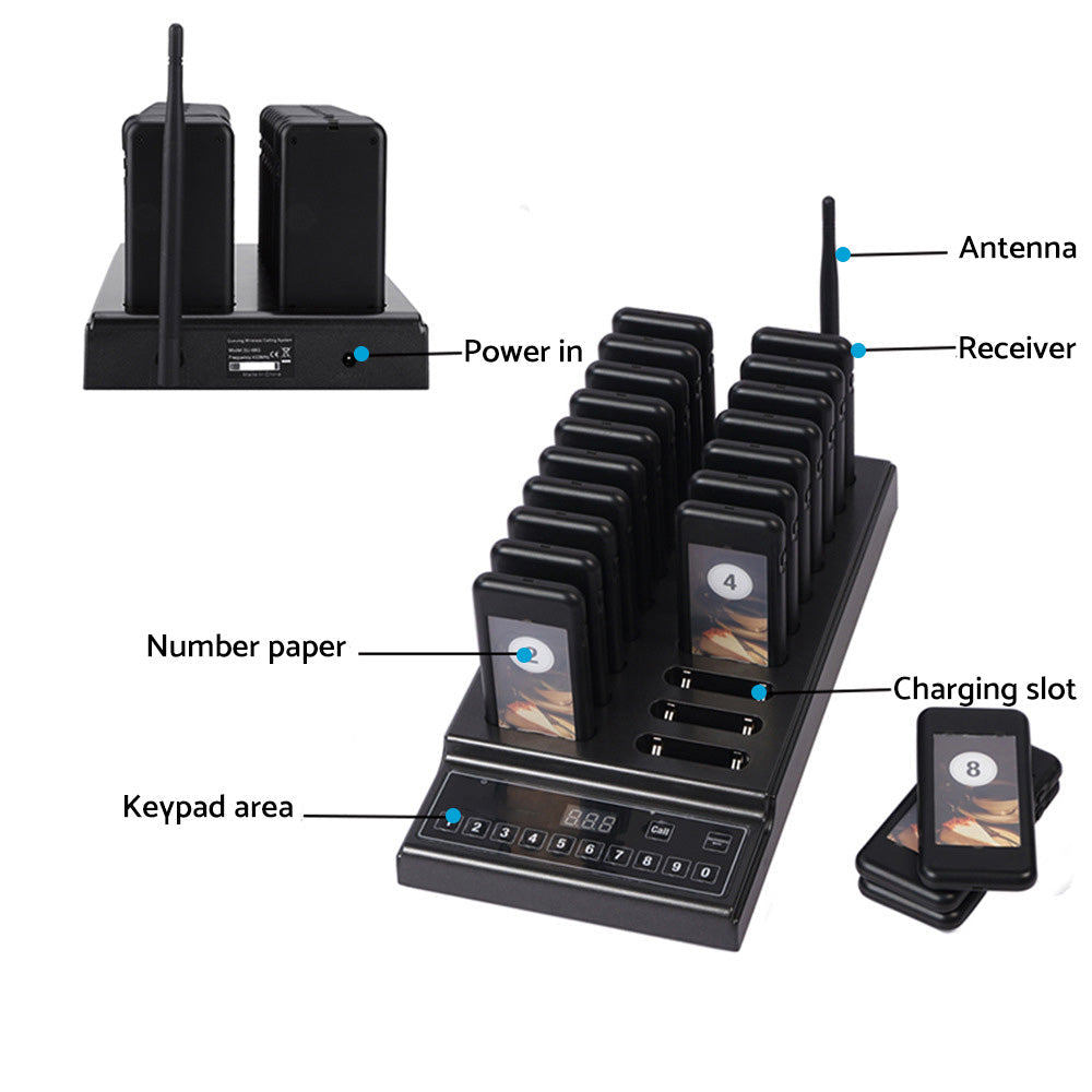 20 Restaurant Coaster Pager Guest Call Wireless Paging Queuing Calling System.