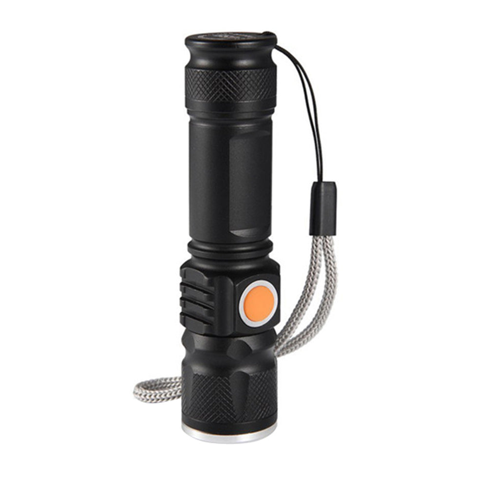 2PCS USB Rechargeable LED Flashlight Waterproof Torch Black.