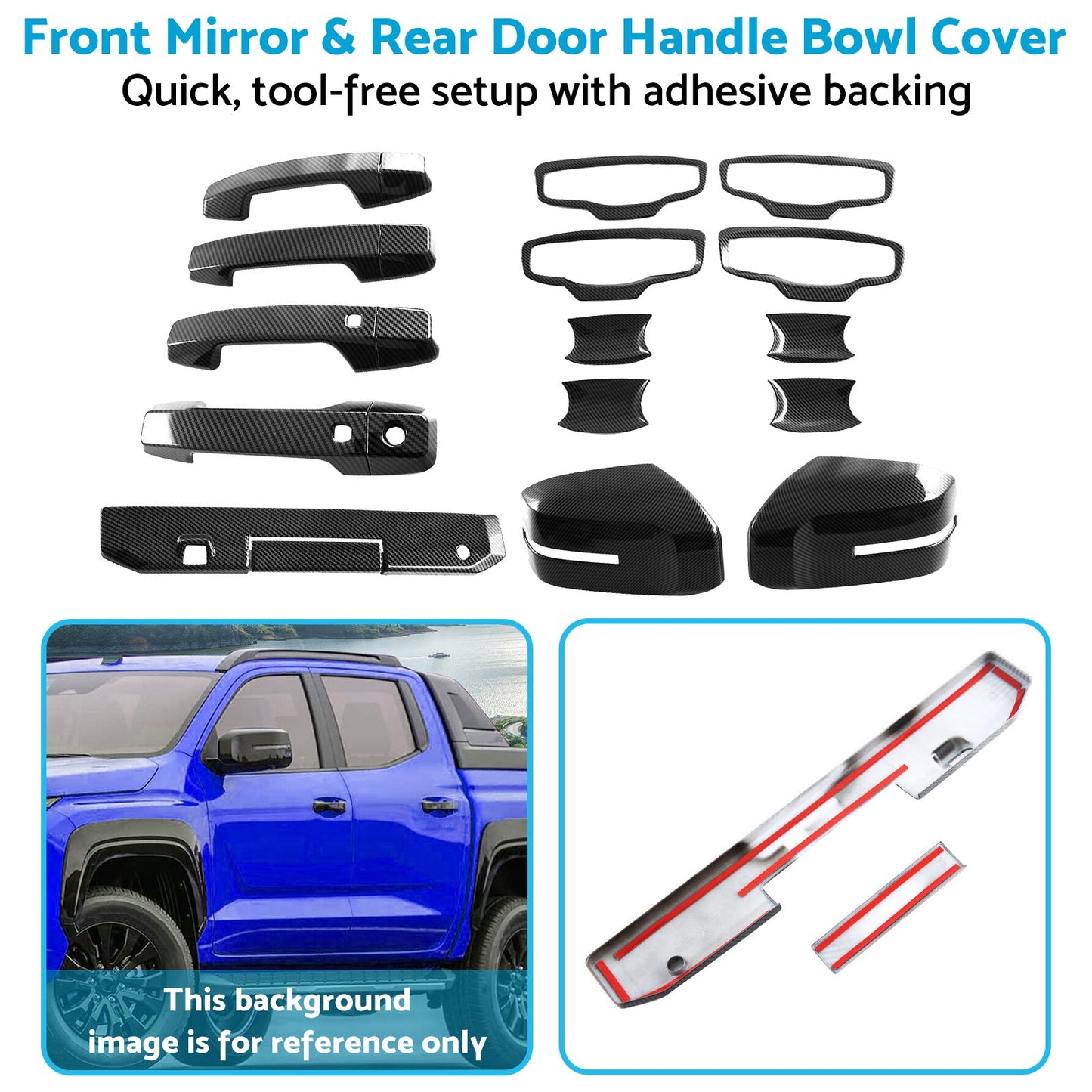 Front Mirror & Rear Door Handle Bowl Cover Suitable for Mitsubishi Triton 2.4L
