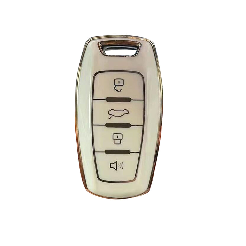 Beige TPU Remote Key Fob Case Cover Suitable For Great Wall Haval Hover H1/H4/H6/H7/H9