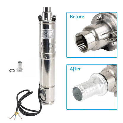 3in Deep Well Solar Bore Pump 48V 750W Submersible MPPT Screw Pump 140M.