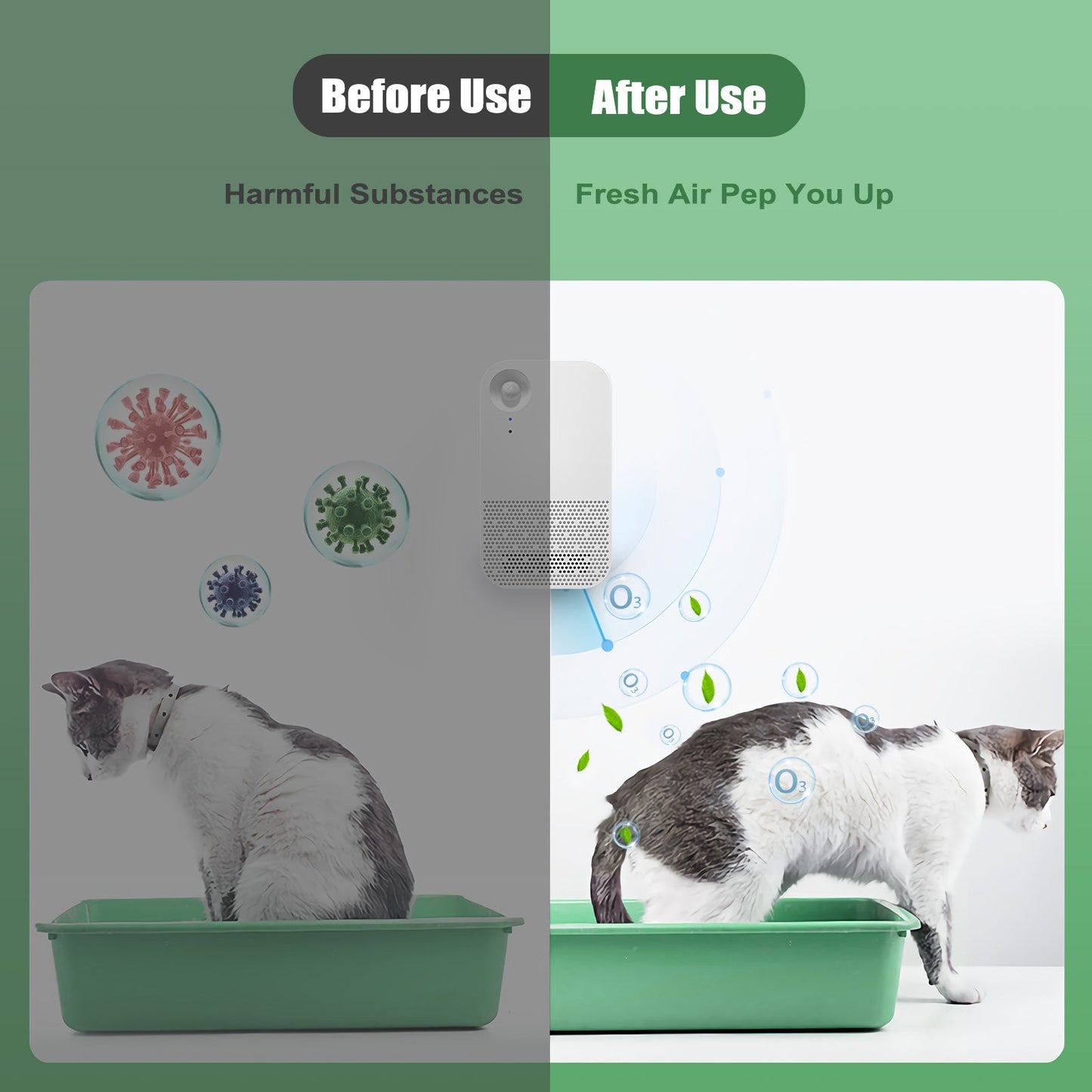 Pet Cat Litter Box Deodorizer Odor Eliminator Remover Dust-Free Bathroom.