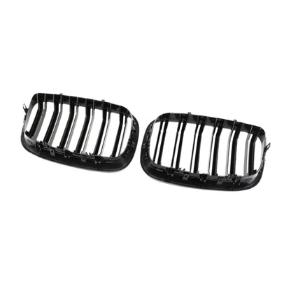 2x Front Grill Grille Gloss Black Suitable For BMW E70 X5 / E71 X6 2007-2013.
