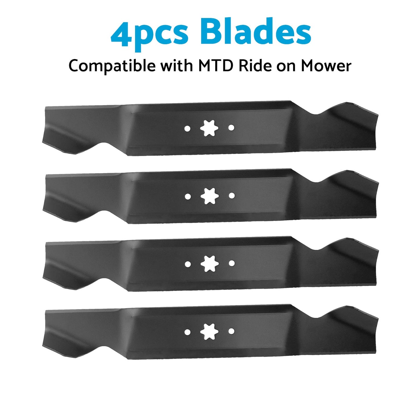 4x Blades Suitable for 38 inch  MTD Ride on Mowers 6 Point Centre Hole 742-0654.