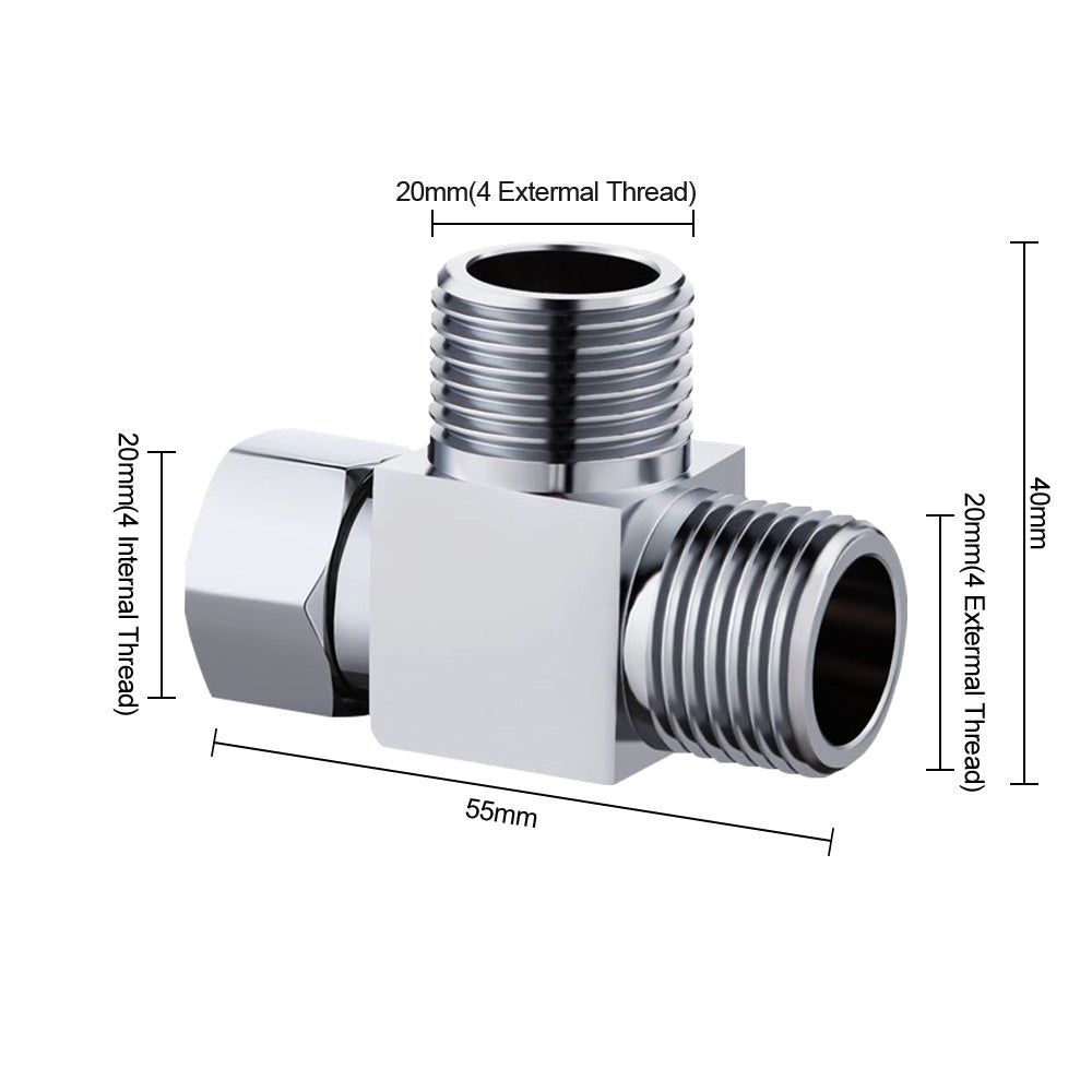 T Connector Toilet Bidet G1/2  3 Way Brass Chrome Diverter T Adapter AU.