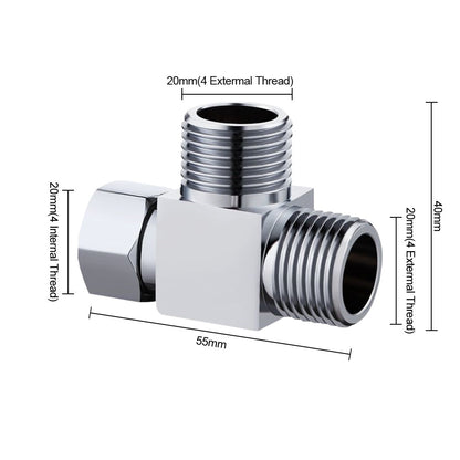 T Connector Toilet Bidet G1/2  3 Way Brass Chrome Diverter T Adapter AU.