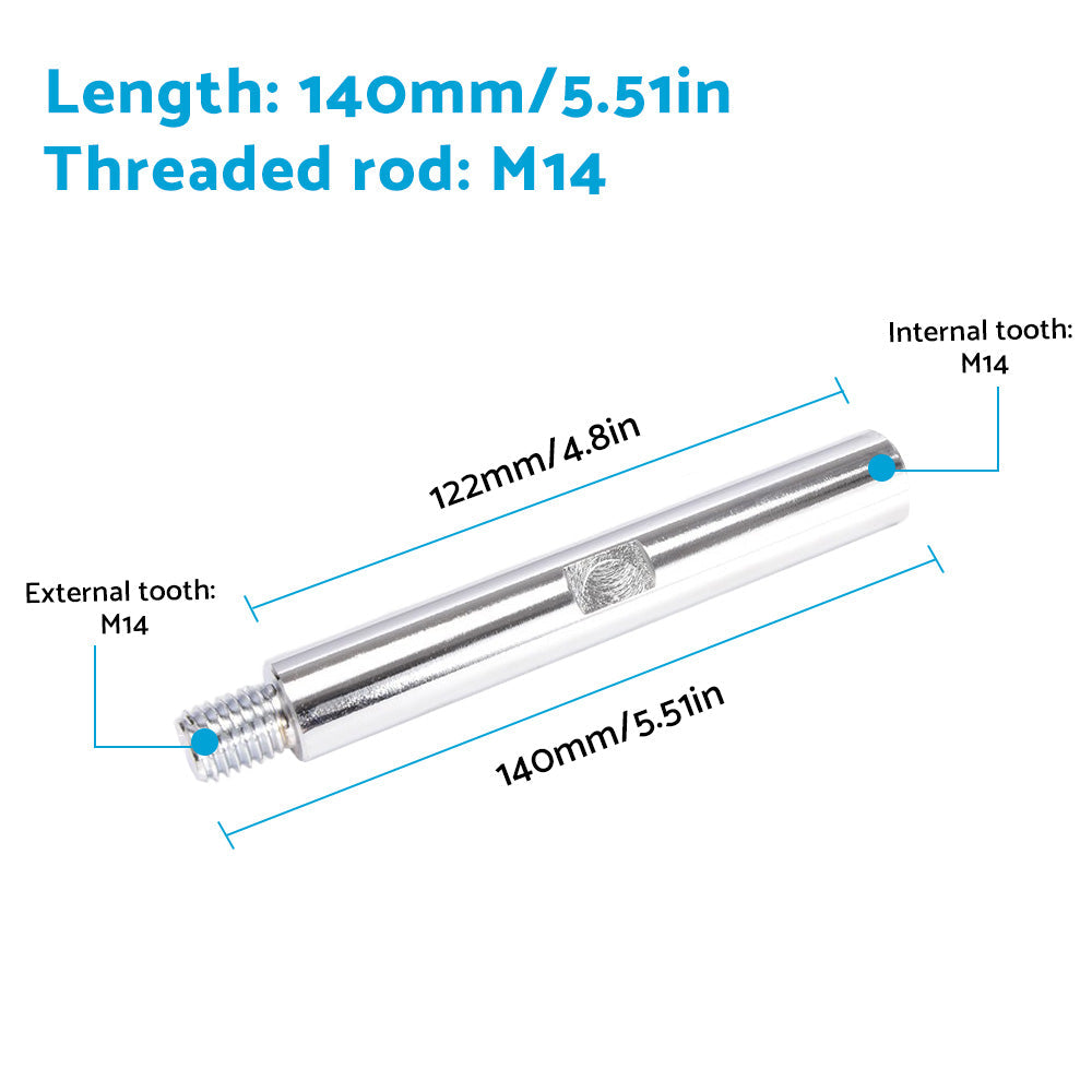 3X Angle Grinder Adapter Rod Extension Rod M14 Adapter Rod Polishing Accessories.