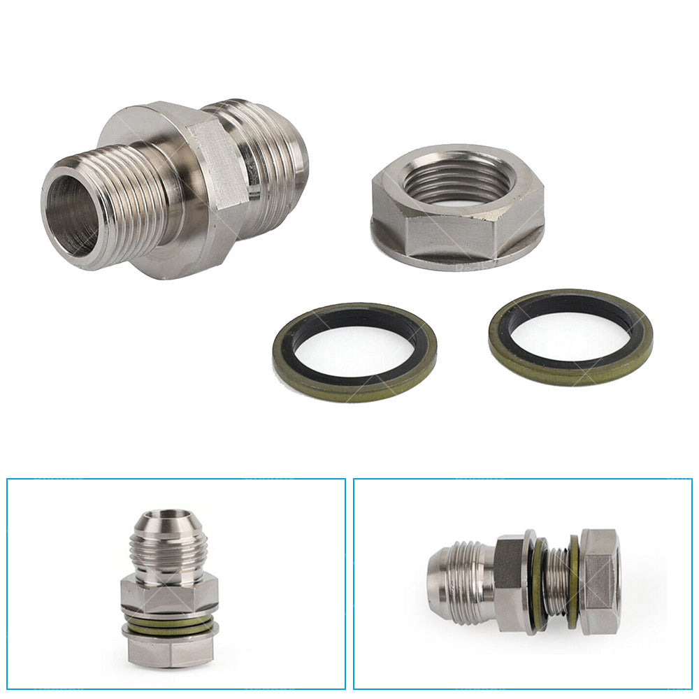 Turbo Oil Pan Sump Return Drain Adapter 315-04301-010 Fitting 10AN to M18x1. 5.
