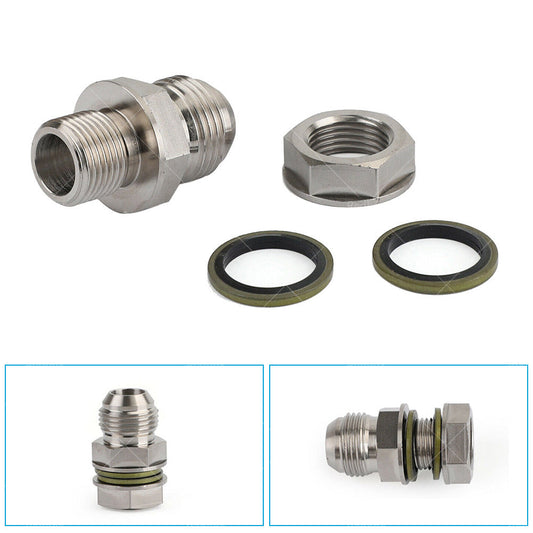 Turbo Oil Pan Sump Return Drain Adapter 315-04301-010 Fitting 10AN to M18x1. 5.