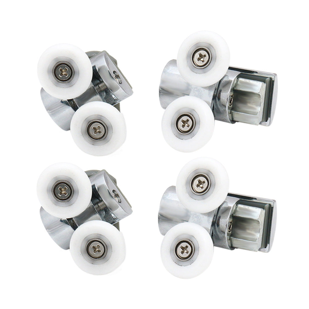 Shower Door Roller 4x Zinc Alloy Twin Top & Bottom Runners Wheel 23mm Suitable F