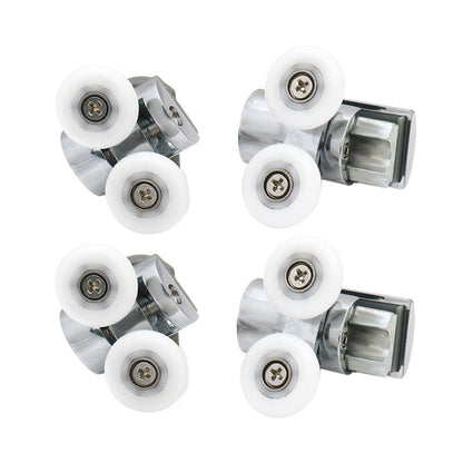 Shower Door Roller 4x Zinc Alloy Twin Top & Bottom Runners Wheel 23mm Suitable F