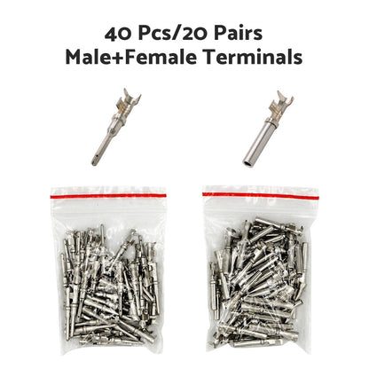 20 or 50 or 100 Pair Deutsch Solid Terminal No. 16 Stamped Contact Pins Male Female.