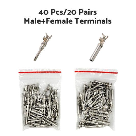20 or 50 or 100 Pair Deutsch Solid Terminal No. 16 Stamped Contact Pins Male Female.