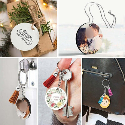 Bulk Keychain Ornament Set 150PCS Sublimation Blank Keychains Suitable for Craft