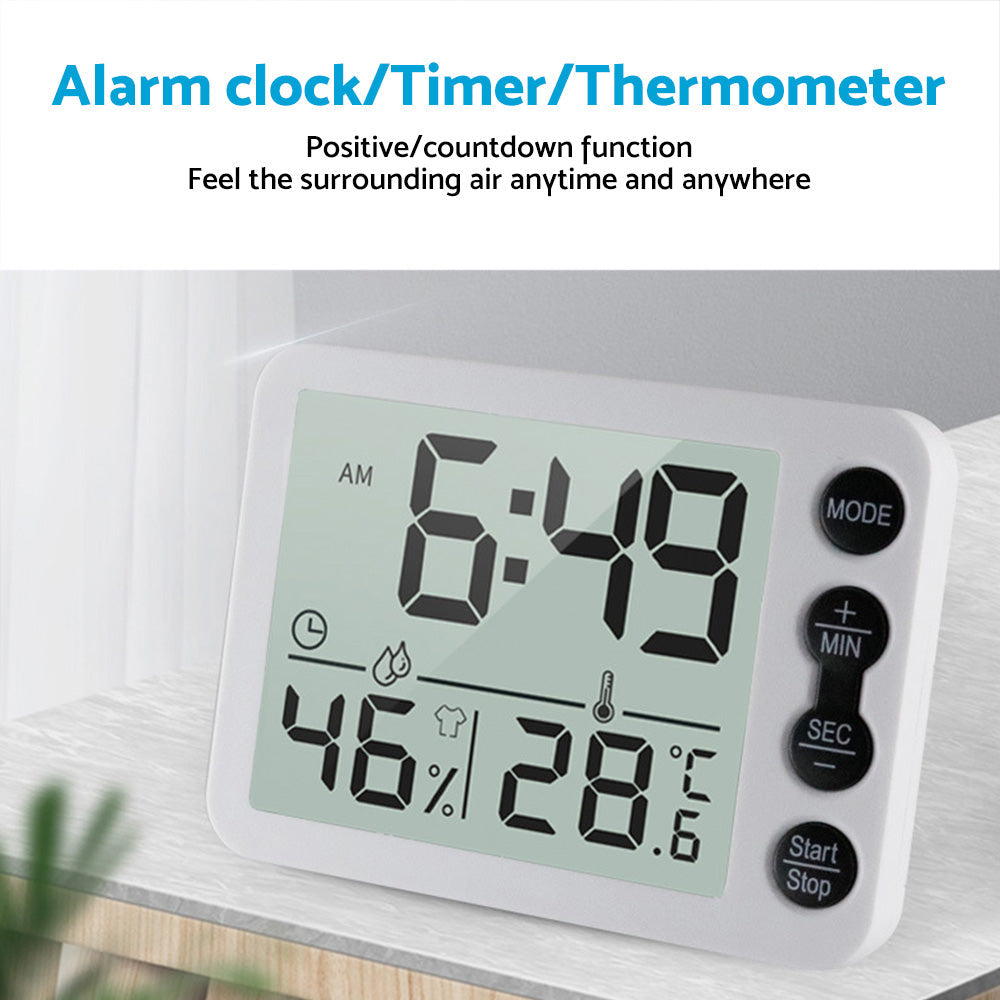 Small Mini Digital Clock with Temperature Display Suitable For Travel, LCD LED, Alarm, Battery Operated ¨C Black & White.