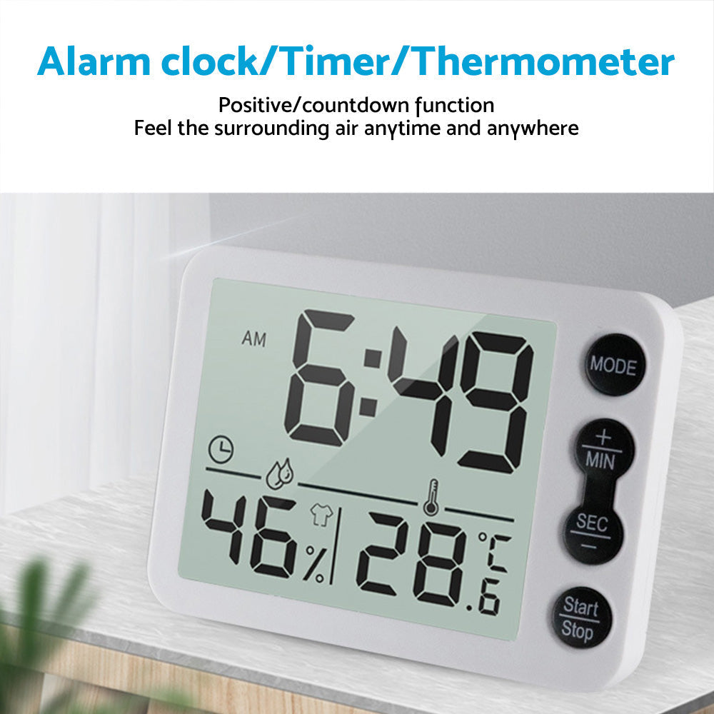 Small Mini Digital Clock with Temperature Display Suitable For Travel, LCD LED, Alarm, Battery Operated ¨C Black & White.