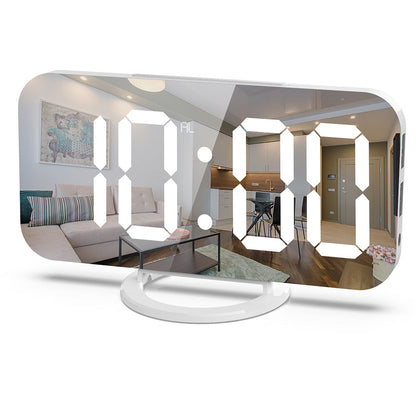 Digital Alarm Clock with Mirror LED Display Suitable For Wall & Bedroom, Snooze Function, Dim Mode.