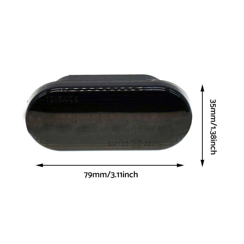 2x Dynamic LED Side Indicator Black Smoke Turning Signal Light Suitable for SEAT