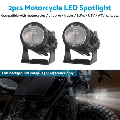 2X LED Motorcycle Headlight Spot Lights Car Driving Fog Lamp Yellow White 12-24V.