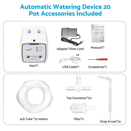 WiFi Control Watering System Double Pump Automatic Water Drip Mobile APP Control.