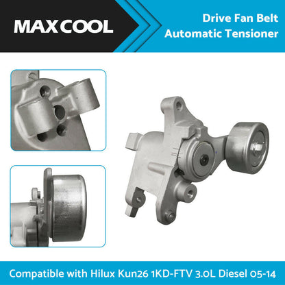 Drive Fan Belt Tensioner Suitable For Hilux KUN25 KUN26 1KD-FTV 3. 0 Diesel 05-14.