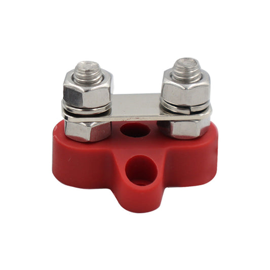 1x Bus Bar M8-M8 2 Post 12V-24V Terminal Block Positive Distribution 150A Red