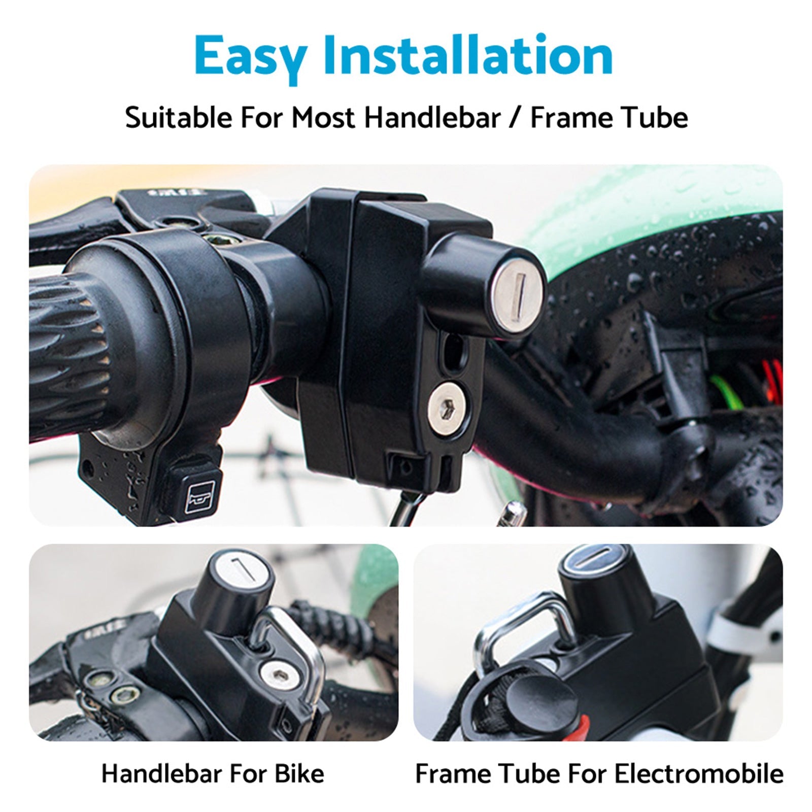Motorcycle Helmet Lock 22mm 25mm Handlebar Frame Tube Suitable For Harley.